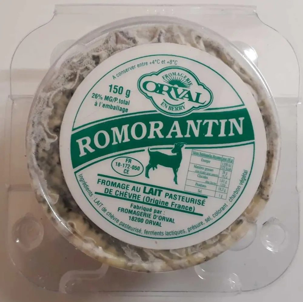 Romorantin Fromage au lait pasteurisé de chèvre
