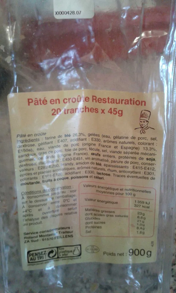 Pâté en croûte Restauration