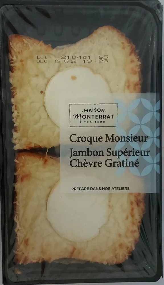 Croque monsieur Jambon Supérieur Chèvre Gratiné