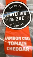 Sandwichs gourmets - Jambon cru, tomate, cheddar