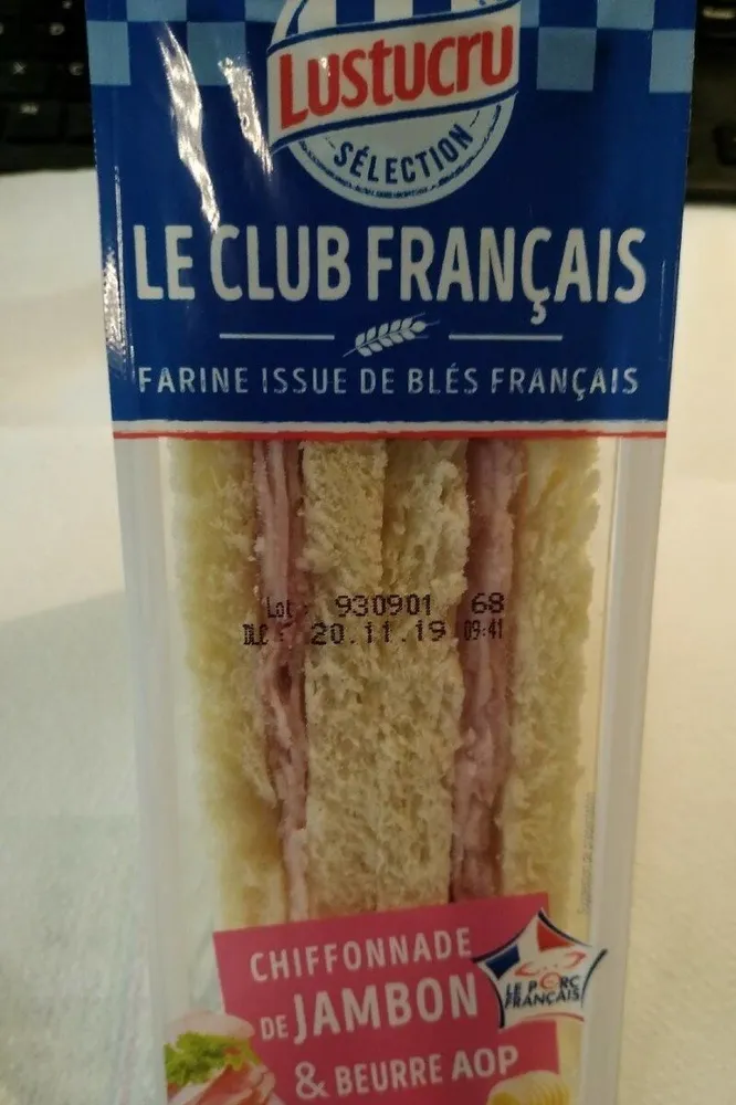 Le club français . chiffonnade de jambon et beurre AOP
