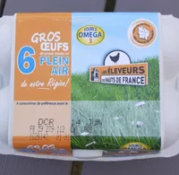 6 gros oeufs de poules élevées en plein air