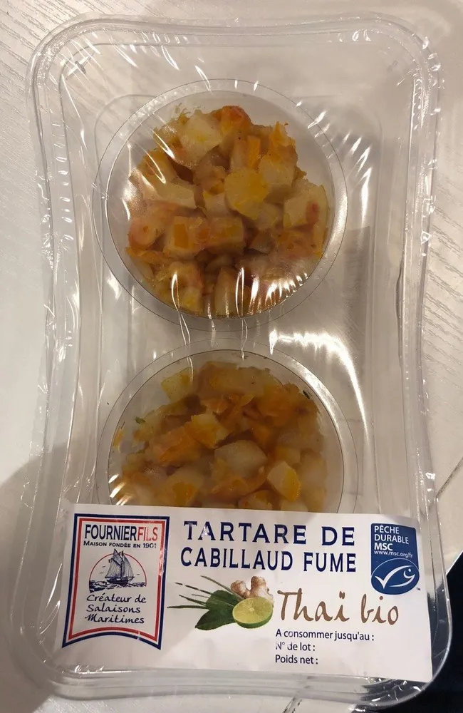Tartare de cabillaud fume Thai bio