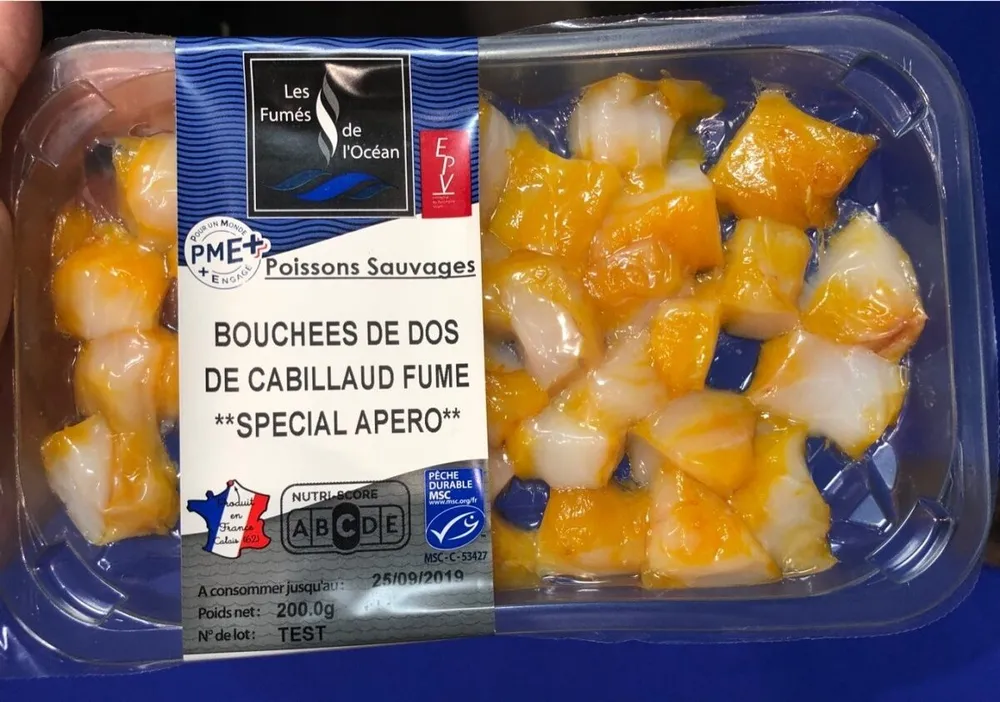 Bouchees de dos de cabillaud fume