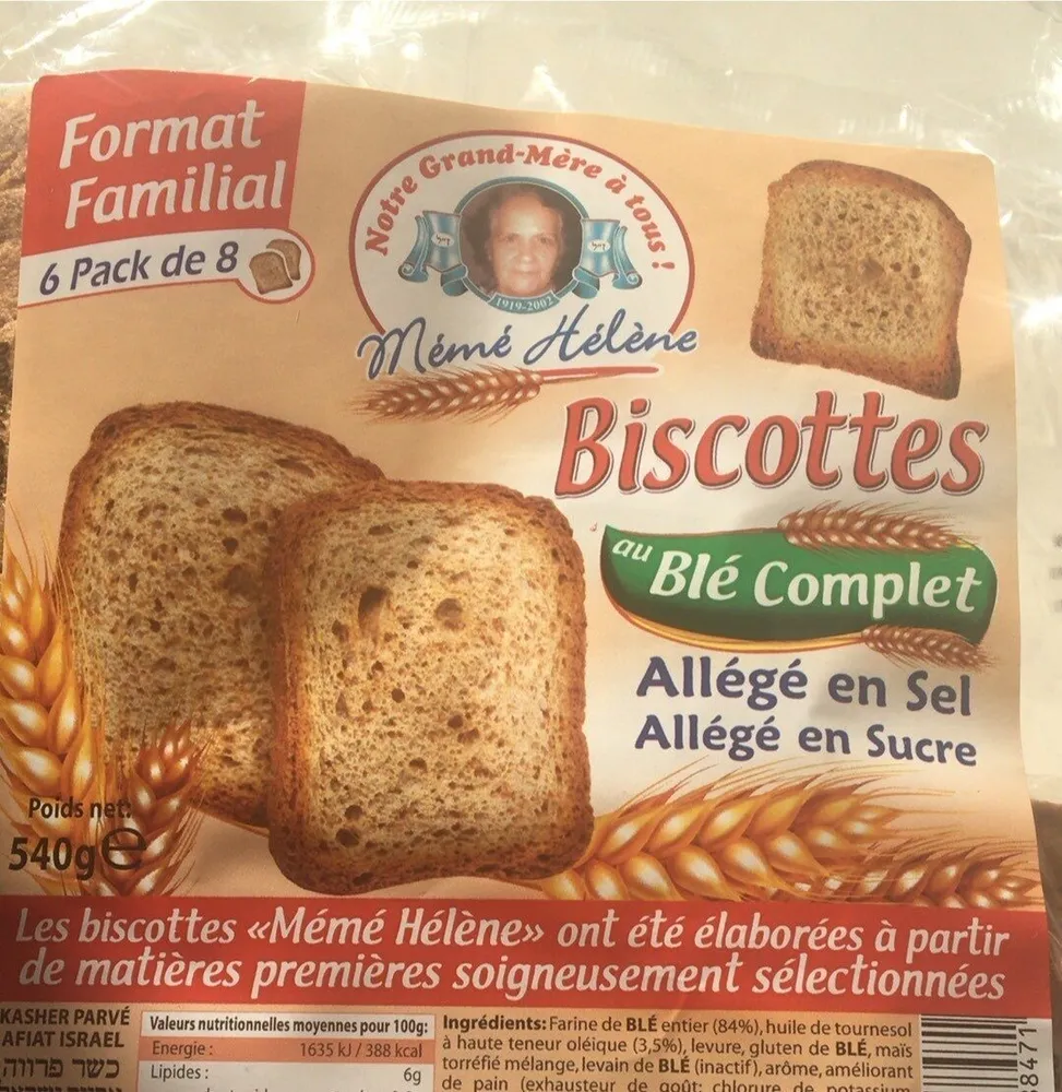 Biscottes au blé complet