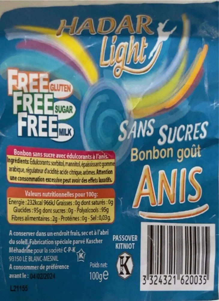 Bonbon gout anis sans sucres