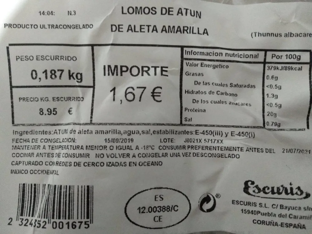 Lomos de Atún de Aleta Amarilla
