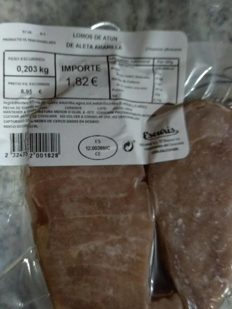 Lomos de atún de aleta amarilla