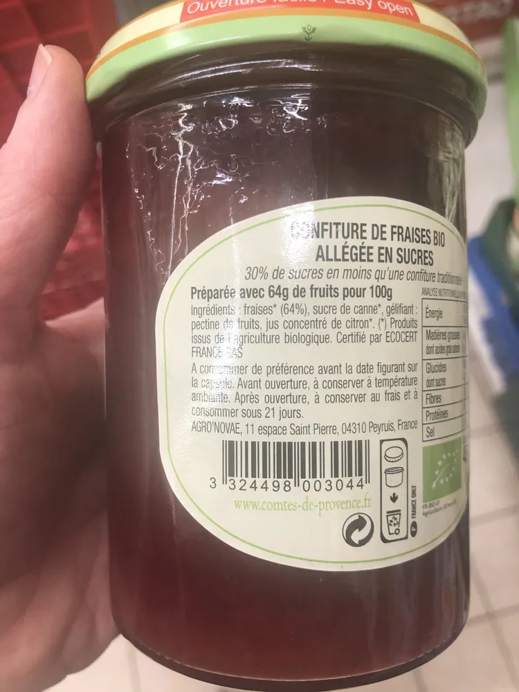 Confiture de Fraises Bio 455g