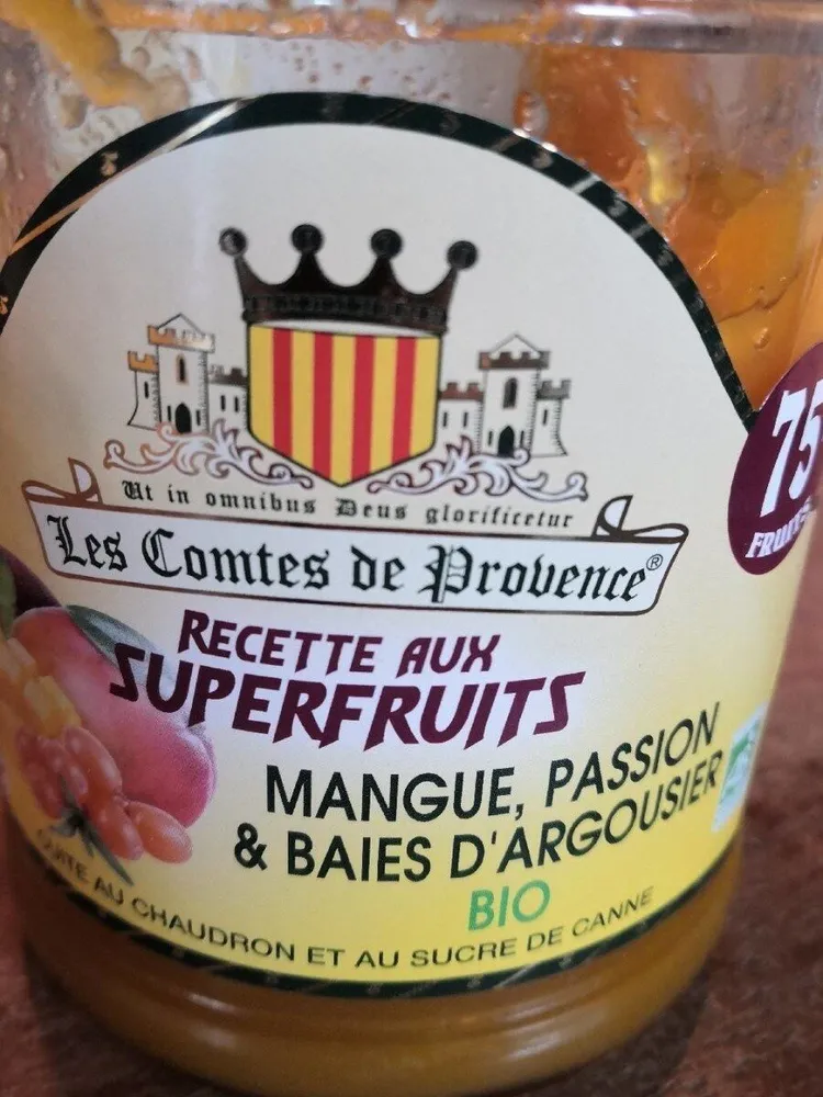 Confiture mangue, passion & baies d'argousier BIO
