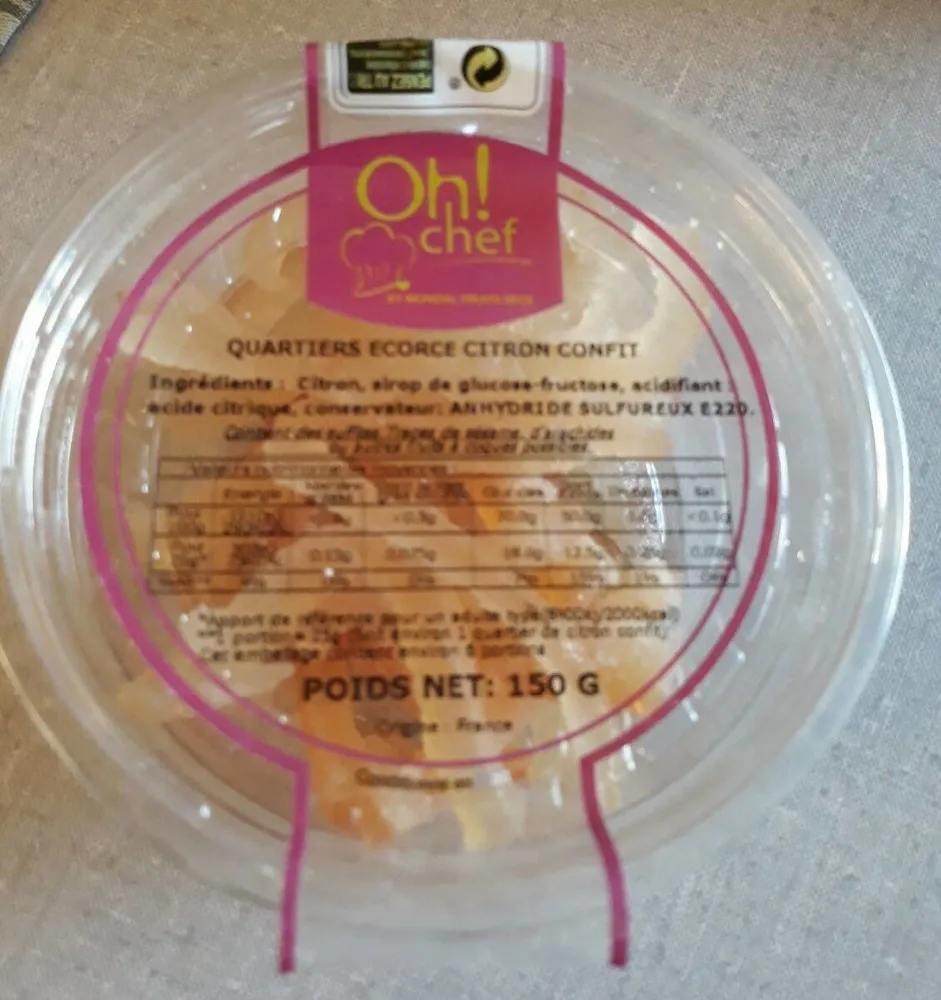 Quartiers écorce citron confit
