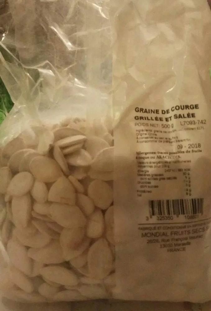 Graine de courge grillée et salée