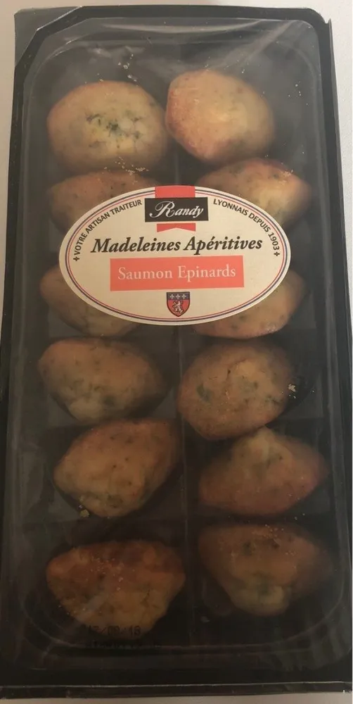 Madeleines aperitives saumon epinards