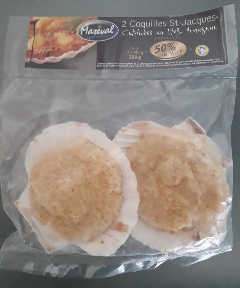 2 Coquilles St-Jacques cuisinées au Vieil Armagnac