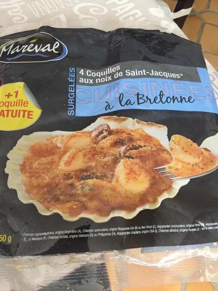 4 coquilles aux noix de saint- jacques