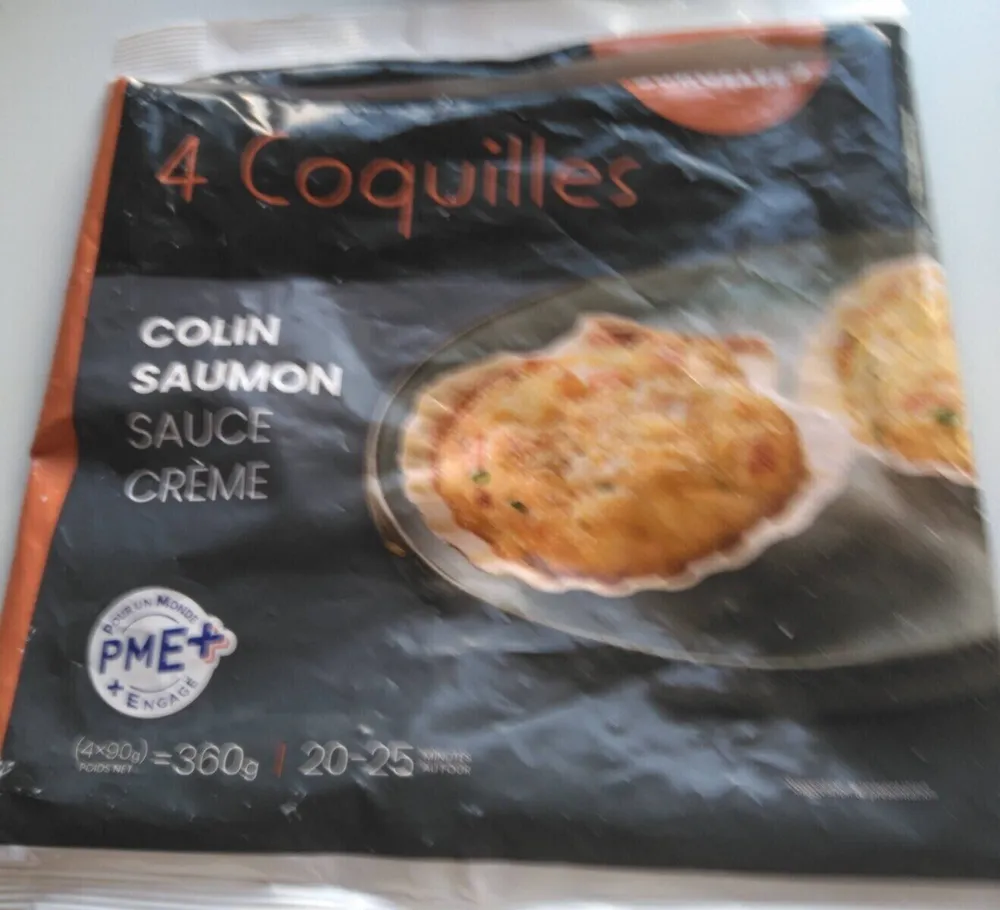 Coquilles colin saumon sauce crème