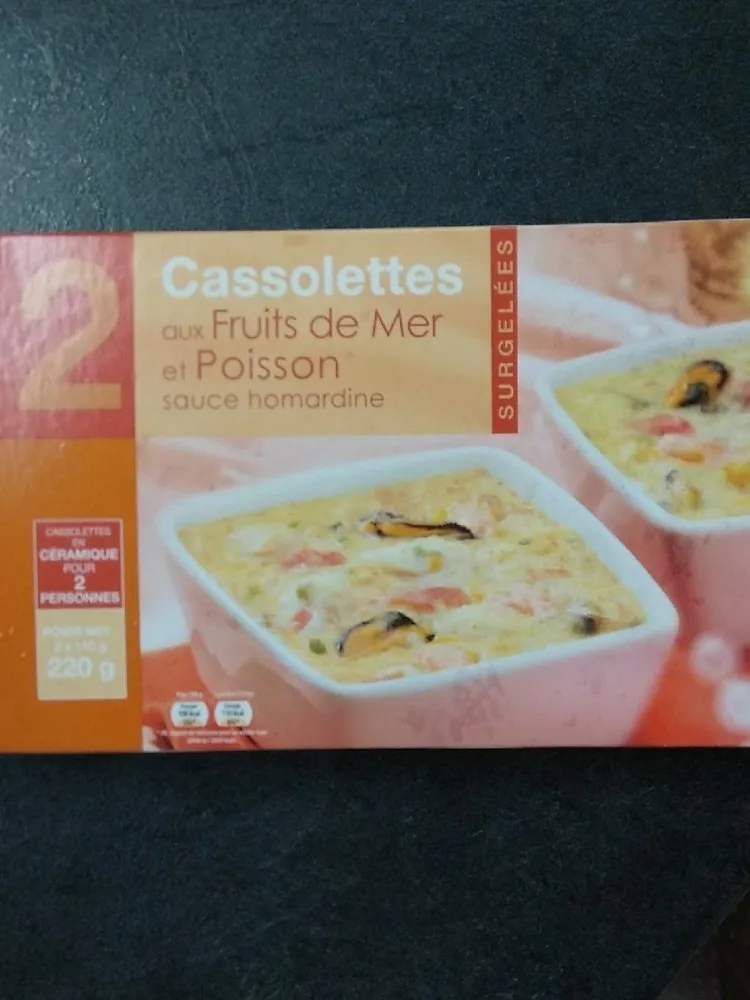 Cassolette fruits de mer et poisson