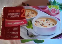 Cassolettes aux escargots et crevettes sauce crème d'ail