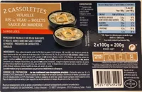 2 cassolettes volaille ris de veau et bolets sauce au madere
