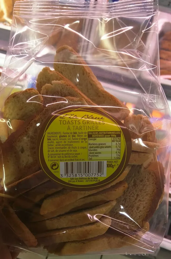 Toasts grillés à tartiner