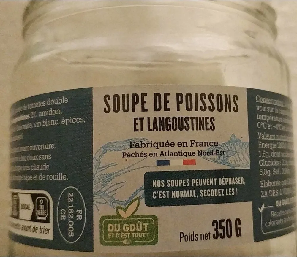 Soupe de poissons et langoustines