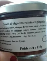 confit d'oignons raisin et gingembre