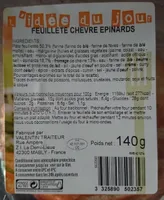 Feuillete chevre epinard