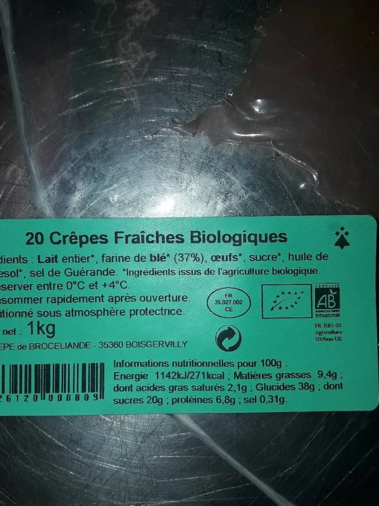 Crêpes Au Froment Sucrées Bio