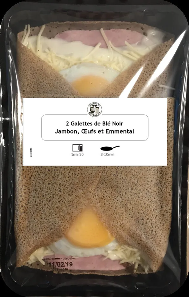 2 Galettes Jambon, Œufs et Emmental