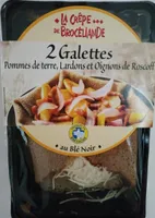 2 galettes pommes de terre, lardons et oignons de Roscoff