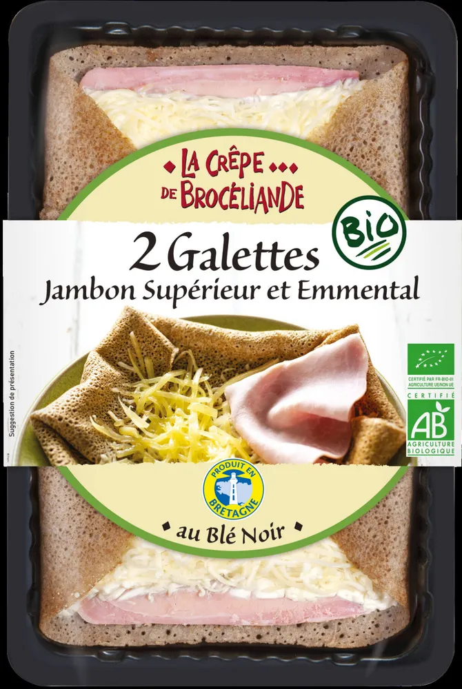 2 Galettes Jambon Supérieur et Emmental Biologiques