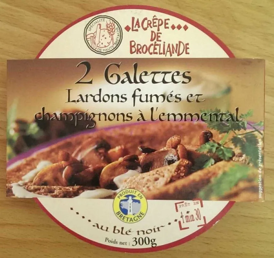 Galette Lardons Fumés et Champignons à l'Emmental