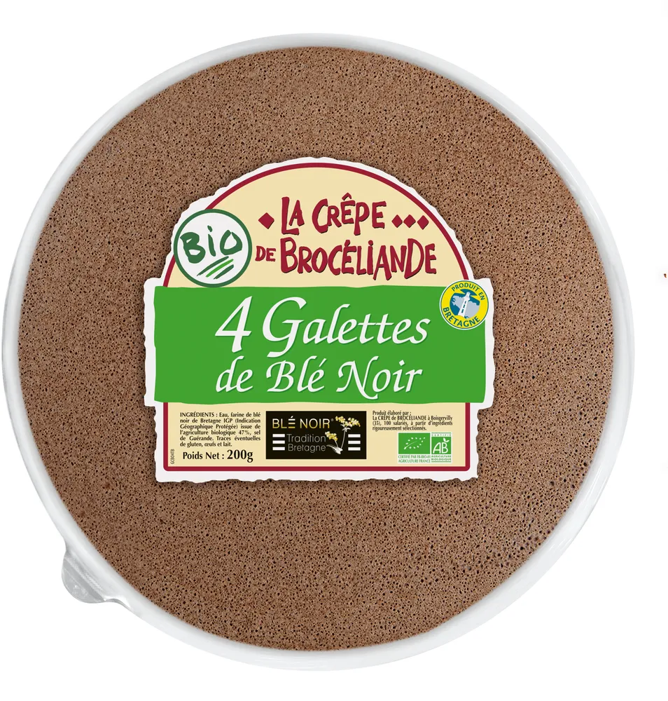 4 Galettes de Blé Noir Biologiques Tradition Bretagne en barquette