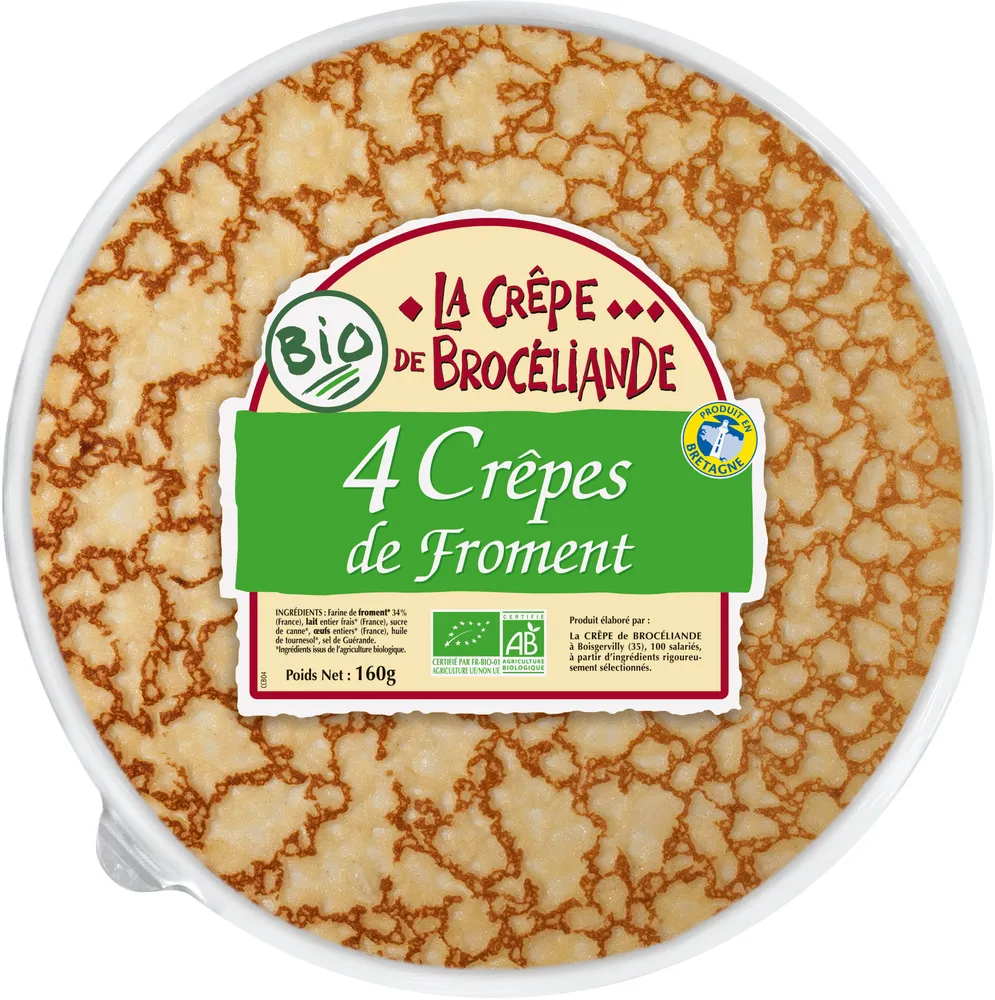 4 Crêpes de Froment Biologiques en barquette