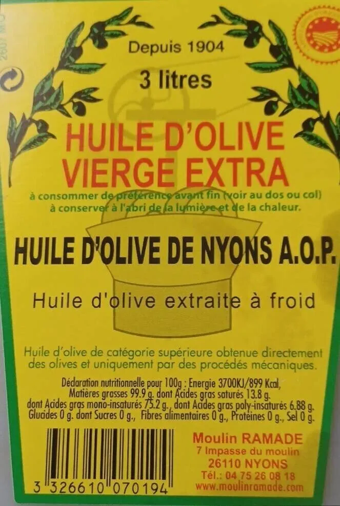 Huile d'olive de Nyons A.O.P.