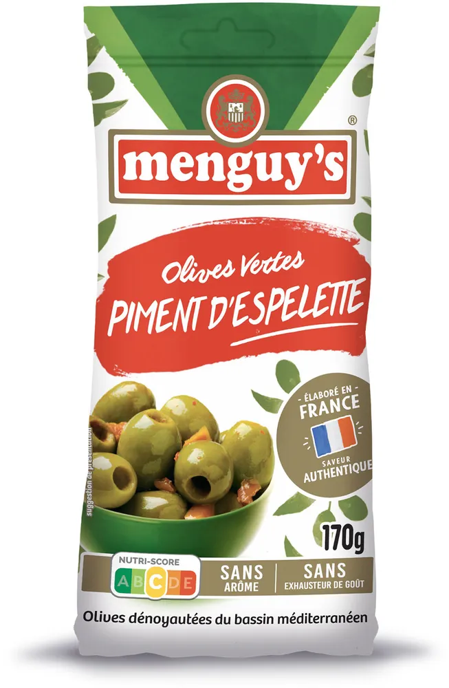 Olives vertes au piment d'espelette 170g