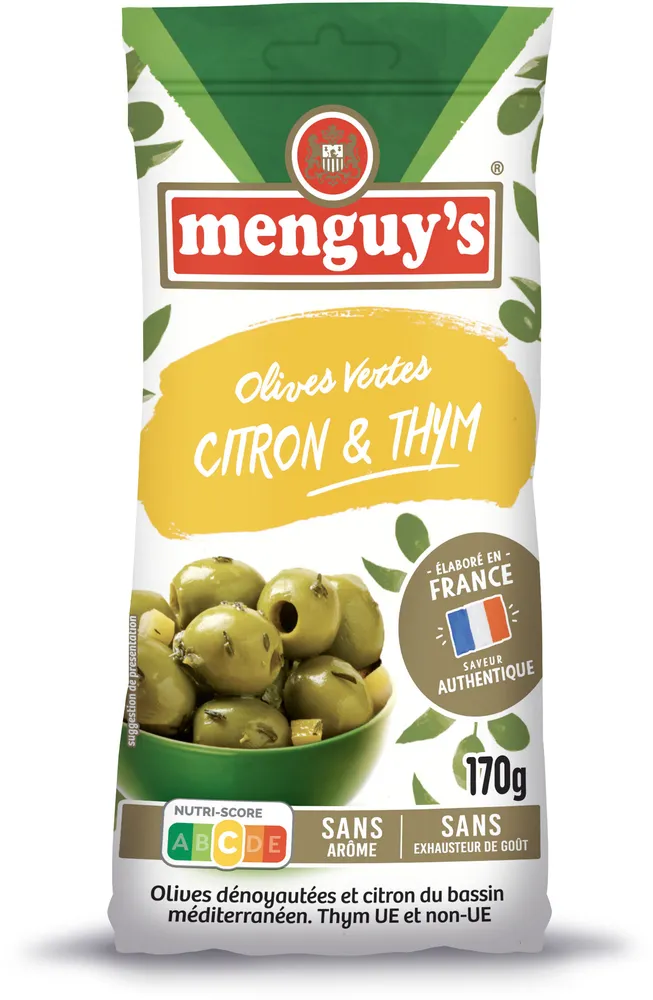 Olives vertes au citron & thym 170g