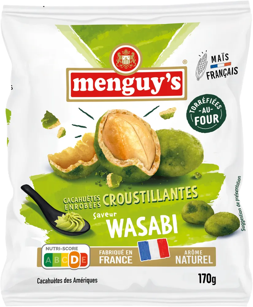 Menguy's cacahuètes enrobées croustillantes wasabi 170g