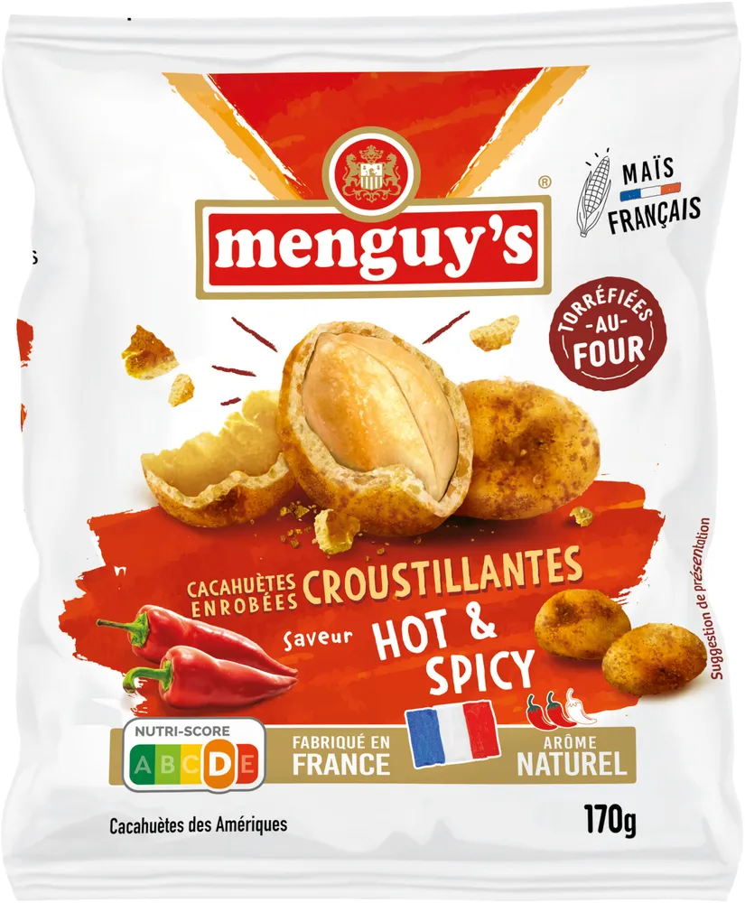 Menguy's cacahuètes enrobées croustillantes hot & spicy