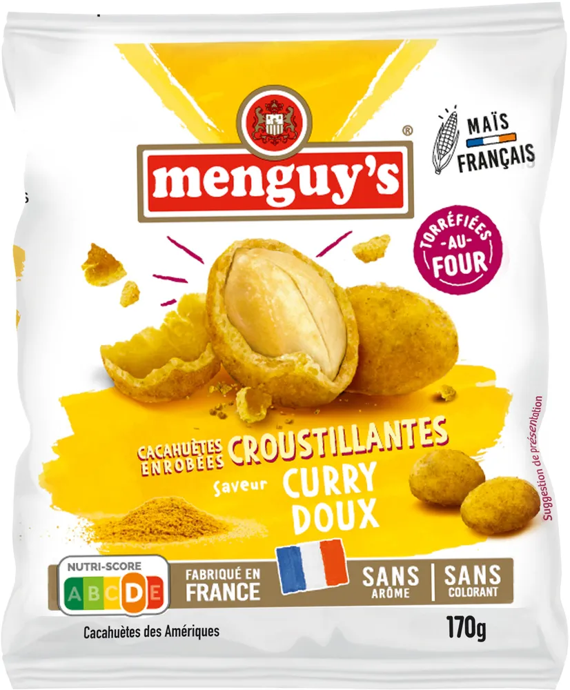 Menguy's cacahuètes enrobées curry doux 170G