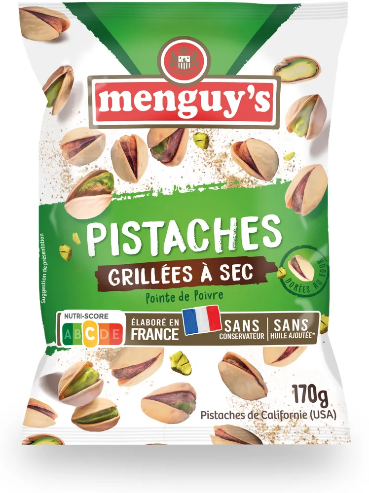 Menguy's Pistaches grillées à sec Pointe de poivre