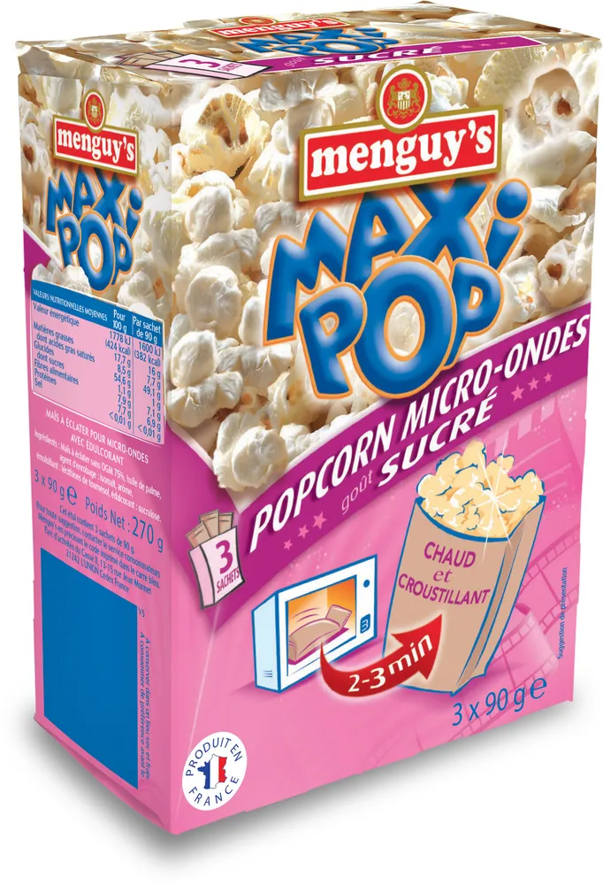 Pop corn sucré micro-ondes 3x90g