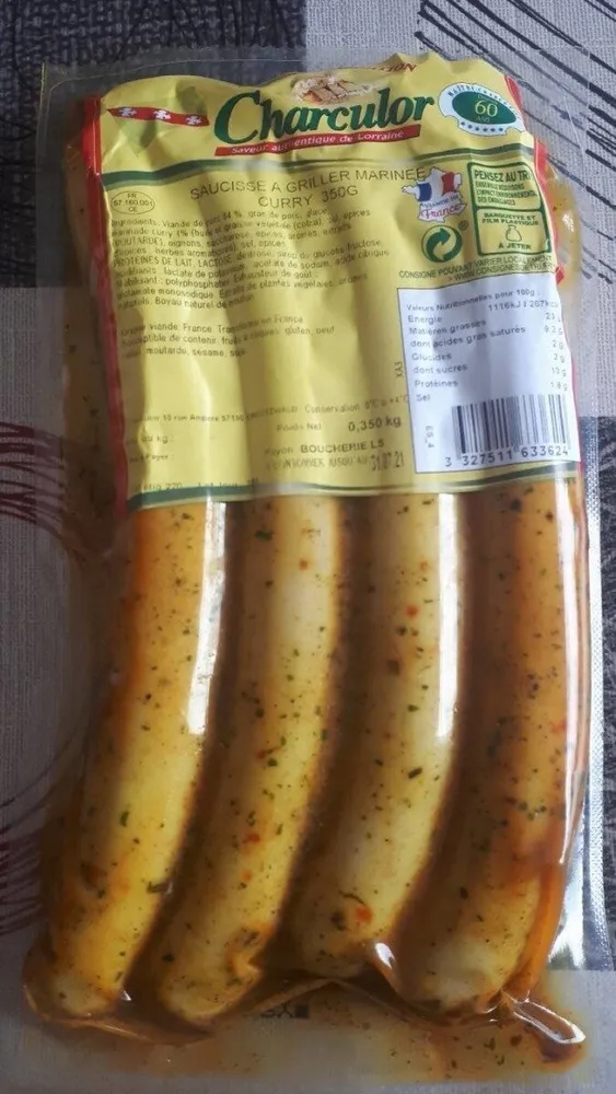 Saucisse à griller marinée curry