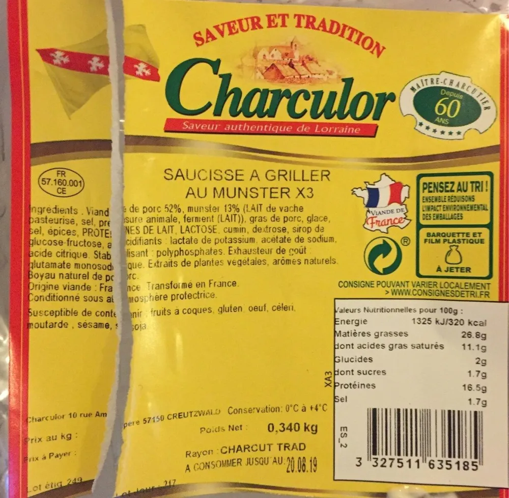 Saucisse a griller au munster