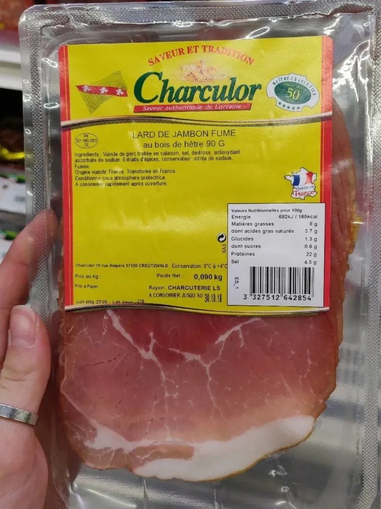 Lard de jambon fumé