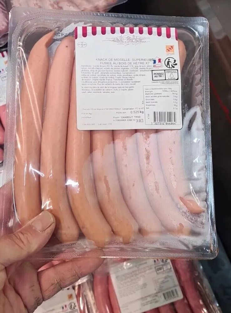 Knack de moselle supérieur fumé au bois hêtre