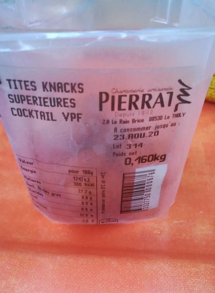 Petite knacks supérieures cocktail
