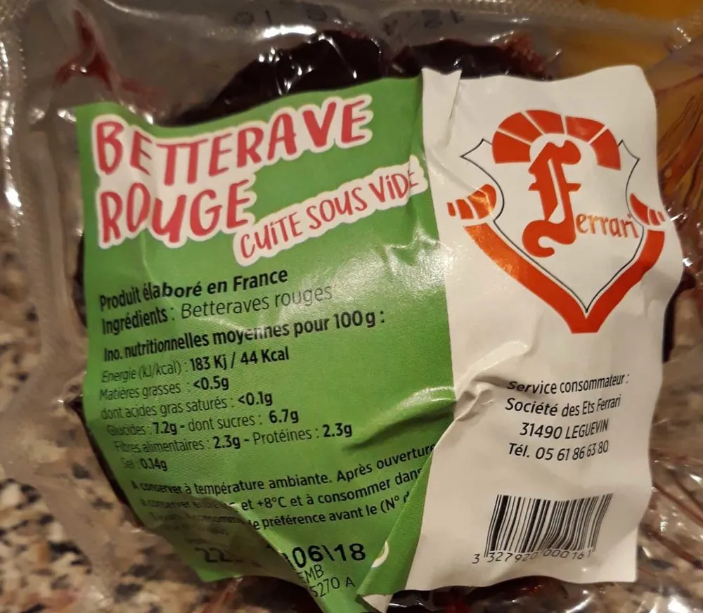 Betterave rouge cuite sous vide