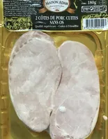 2 Côtes de porc cuites sans os - Cuite a l'etouffée