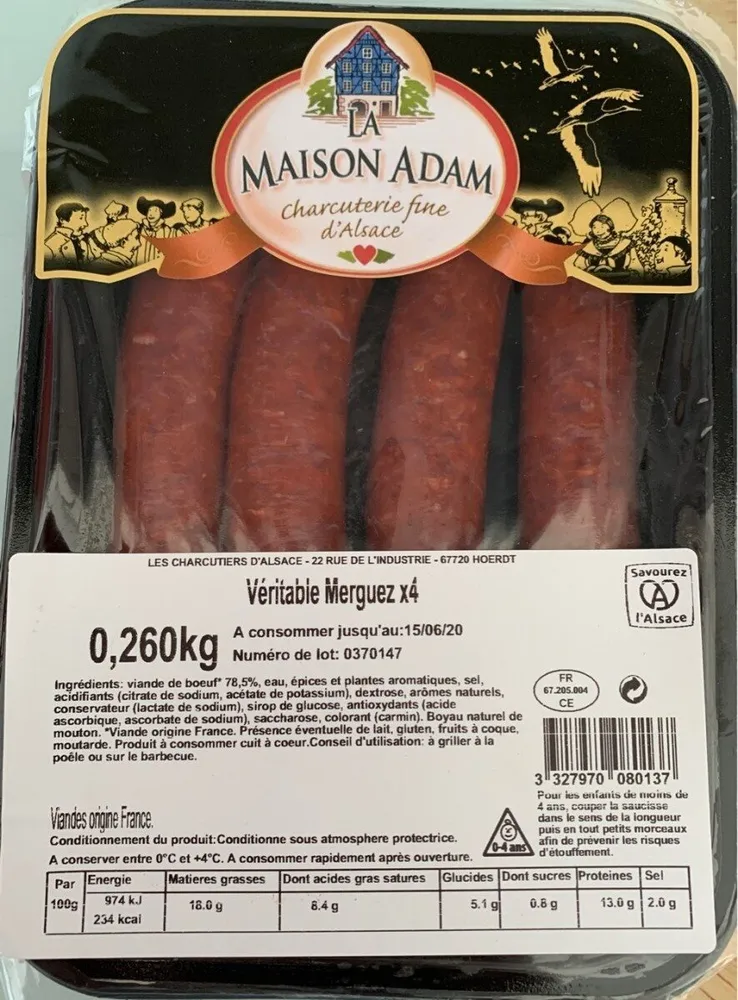 Véritable Merguez x4